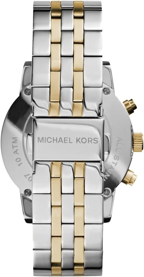 michael kors ritz chronographe cadran blanc montre bracelet acier deux tons pour femme mk5057 michael kors ritz chronographe cadran blanc montre bracelet acier deux tons pour femme mk5057