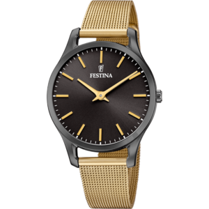 montre festina boyfriend collection f20508/1 noir, bracelet d’ acier, femme