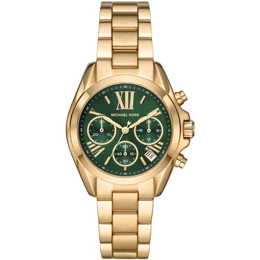 michael kors bradshaw chronographe cadran vert bracelet en acier doré pour femme mk7257 michael kors bradshaw chronographe cadran vert bracelet en acier doré pour femme mk7257