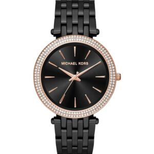 michael kors montre cadran noir bracelet acier noir pour femme mk3407