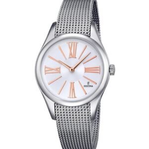 festina femme analogique montre avec bracelet en acier inoxydable plaqué f16962/1
