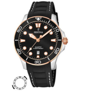 festina boyfriend rubber analog ladies watch i model f20502/6 quartz movement