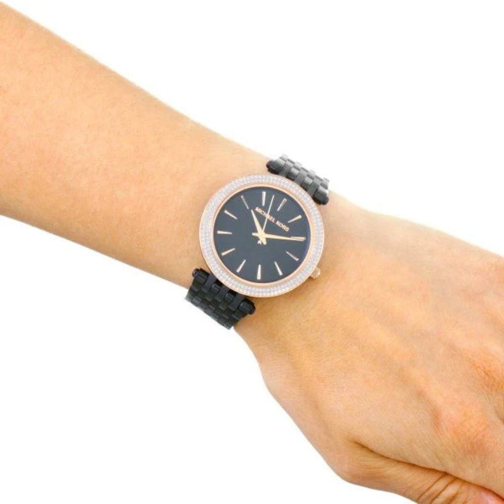 michael kors montre cadran noir bracelet acier noir pour femme mk3407 michael kors montre cadran noir bracelet acier noir pour femme mk3407