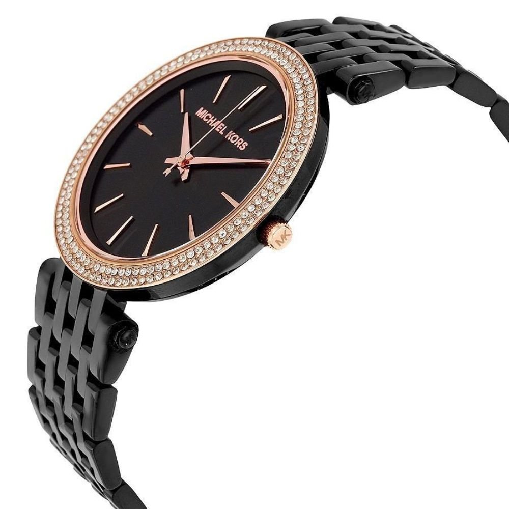 michael kors montre cadran noir bracelet acier noir pour femme mk3407 michael kors montre cadran noir bracelet acier noir pour femme mk3407