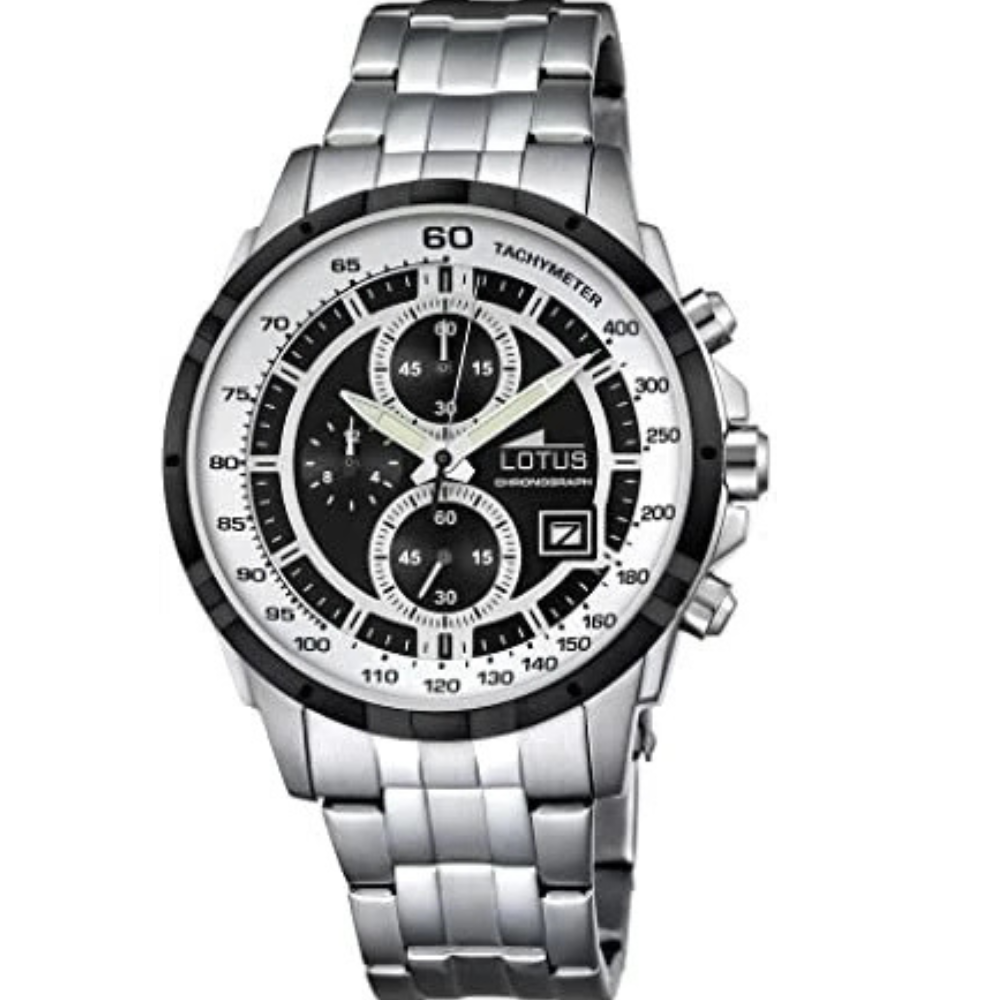 lotus 10130 4 steel 44 white original chronograph men's watch new lotus 10130 4 steel 44 white original chronograph men's watch new