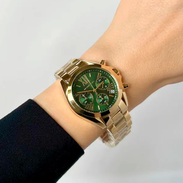 michael kors bradshaw chronographe cadran vert bracelet en acier doré pour femme mk7257 michael kors bradshaw chronographe cadran vert bracelet en acier doré pour femme mk7257