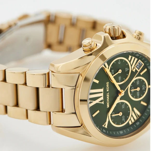 michael kors bradshaw chronographe cadran vert bracelet en acier doré pour femme mk7257 michael kors bradshaw chronographe cadran vert bracelet en acier doré pour femme mk7257